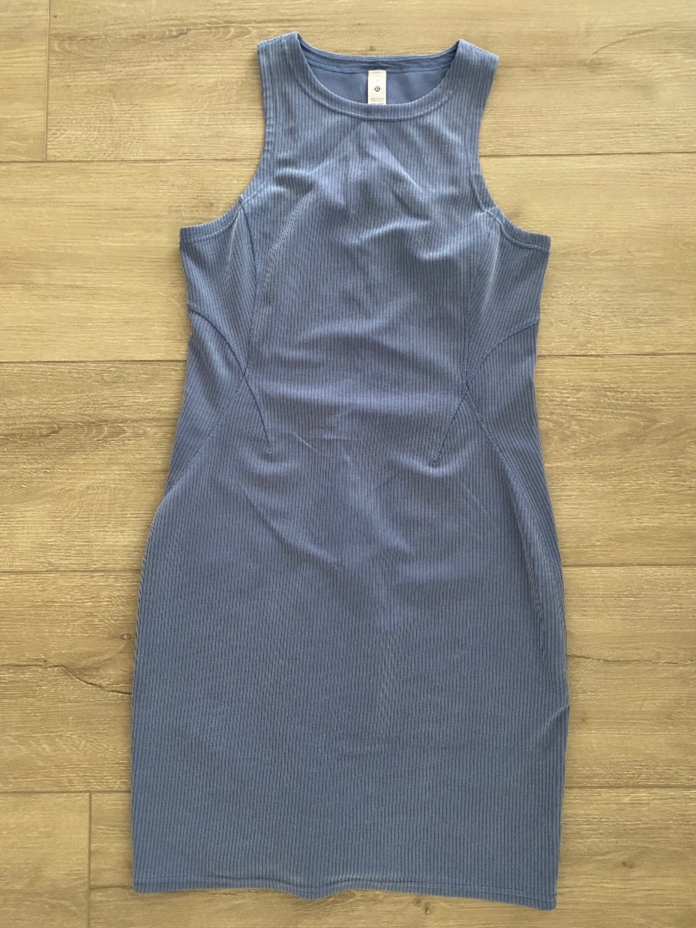 Lululemon Women's Ribbed Softstreme Slim-Fit Tank Dress 10 Oasis Blue